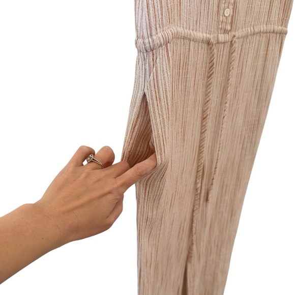 Line + Dot Pascal Jumpsuit Cream Orange Striped Size Small - Picture 9 of 16